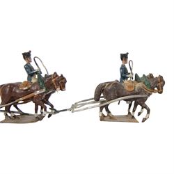 French CBG Lucotte Caisson Gribeauval with four horse drawn caisson, L30cm
