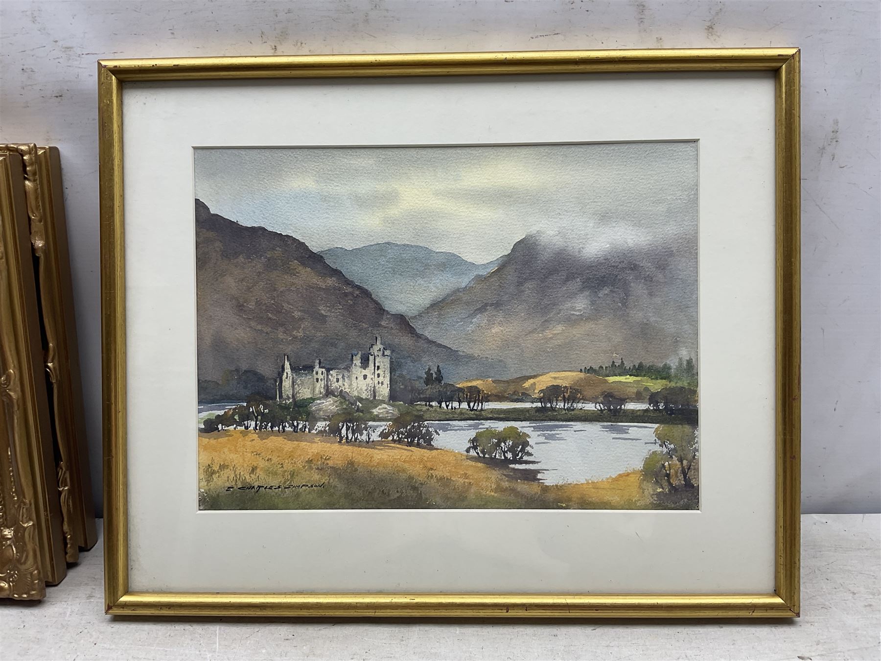 Ernest Charles Simpson (British 1915-2007): ''Saddleback on Blencathra from Derwentwater' 'Kettlewell' 'The Rainforest Vancouver Island - Canada' and 'Kilchurn Castle - Loch Awe', four watercolours signed, titled in a later hand verso, largest 35cm x 52cm (4)