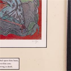 Edward Harris Wolfe (South African 1897-1982): 'Song of Songs', set of twelve limited edition lithographs on silvered paper each signed and numbered 228/250 in pencil, 36cm x 26cm, in matching frames (12)