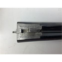 W.W. Greener 12-bore side-by-side double barrel non-ejector shotgun, with 76cm barrels, side safety, engraved lock, figured walnut stock with chequered grip and fore-end, no.33408, 120.5cm overall; in fitted canvas covered case with tools and accessories including .22 12-bore dog training device. SHOTGUN CERTIFICATE REQUIRED.