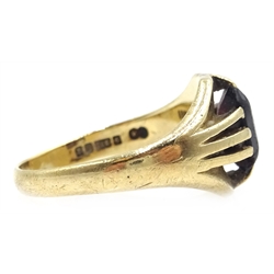 9ct gold garnet set ring hallmarked