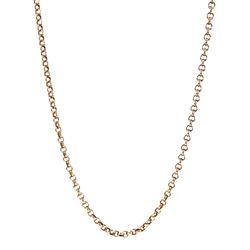 9ct gold rolo link chain necklace, stamped 375 