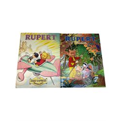 Rupert Bear - More Adventures of Rupert 1947 and The Rupert Book 1948, both unclipped; seven later annuals including 1973, 77, 83 etc; and two modern facsimile editions (11)