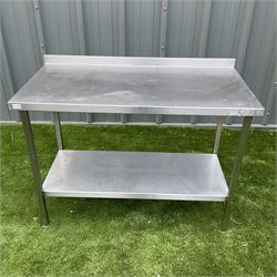 Stainless stainless preparation table single tier  - THIS LOT IS TO BE COLLECTED BY APPOINTMENT FROM DUGGLEBY STORAGE, GREAT HILL, EASTFIELD, SCARBOROUGH, YO11 3TX