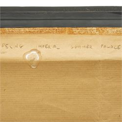 Workshop of Du Jinsheng (Chinese 1897-1943): 'Panorama of Inner West Lake Hangzhou', early 20th century woven silk panel, together with another similar 'Panoramic View of Kunming Lake - Summer Palace', by the Chi Won Lit Weaving Company, Shanghai, housed in matching ebonised frames 24cm x 120cm (2)