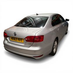 Volkswagen Jetta, 1.6 litre blue-motion diesel, 82000 miles, manual, silver, 2013, (NX63 VVT), MOT till 13 August 2026, £20 road tax, full VW service history, parking sensors, bluetooth - this vehicle is subject to 10% plus VAT buyers premium (12% in total)