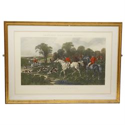 After John Frederick Herring Sr (British 1795-1865): 'Herring's Fox-Hunting scenes', set of four large engravings and aquatints with hand-colouring 57cm x 88cm (4)