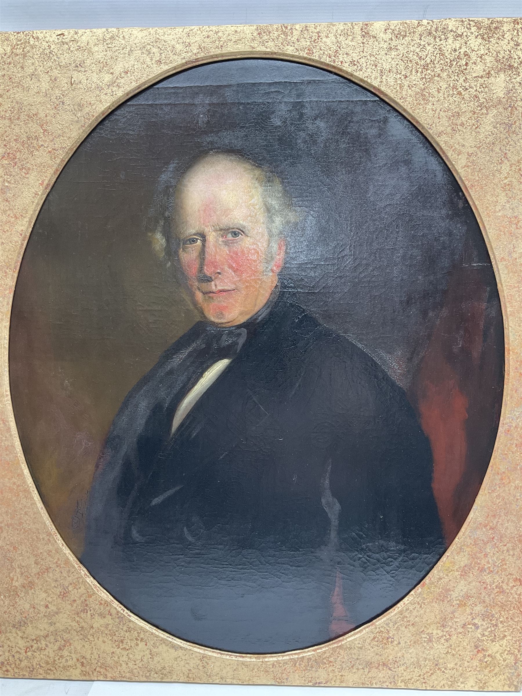 Mrs Richard Hardey (Hannah Maria Hudson) (Hull 1815-1865): George Earle (1782-1863) and Mary Foster - Half Length Portraits, pair oval oils on canvas, the latter signed and dated 1854 verso 74cm x 62cm (2) 

Notes: Hannah Maria Hudson, daughter of Wesleyan Minister Revd. Benjamin Brook Hudson and his wife Hannah, was born in Dumfries in 1815, but soon moved to Barrow upon Humber where her father was a minister. She married Mr Richard Hardey (1816-1889) on 23rd April 1840 and the couple moved to Hull. Hannah worked as a talented, if relatively unknown, portrait painter, working under the name of 'Mrs Richard Hardey'. Sadly, Hannah developed breast cancer and died in January 1865, while Richard went on to work as a successful portrait photographer. 

George Earle Jnr was the son of George Earle Snr (1748-1827), who migrated to Hull c.1777 and established himself as a stonemason, architect and speculative builder, and Mary Hargrave, daughter of stone mason and carver-gilder, Jeremiah Hargrave. George Jnr. married Mary Foster at St Mary's Church, Sculcoates on 19th February 1811, and, alongside his brother Thomas, established a business as Hull merchants who were, for a time, the town's leading importers of slate, stone, and Italian marble. In the 1851 census, he is listed as a 'Merchant, Ship Owner & Cement Manufacturer'. George Jnr's nephews Charles Foster Earle (1819-1870) and William Joel Earle (1824-1871) would go on to found C and W Earle (Earle's Shipbuilding) in 1845, having bought the Junction Foundry from James Livingston who built the first iron steam packet in 1831.