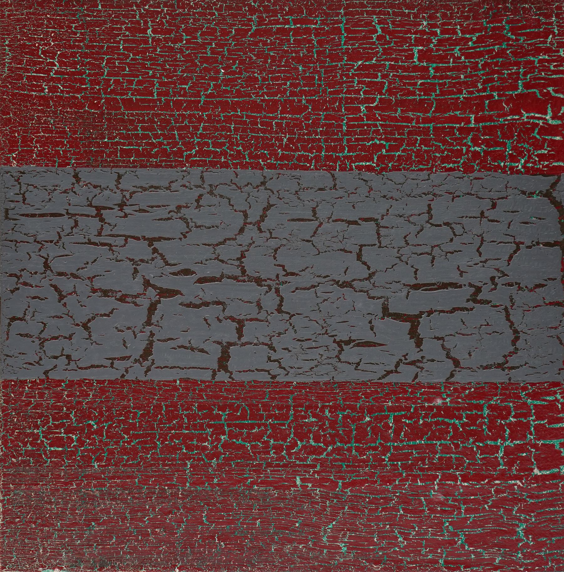 Gillian Ross Kelsey (British 1935-2025): 'Grey Ribbon', mixed media on canvas, signed and titled verso 30.5cm x 30.5cm