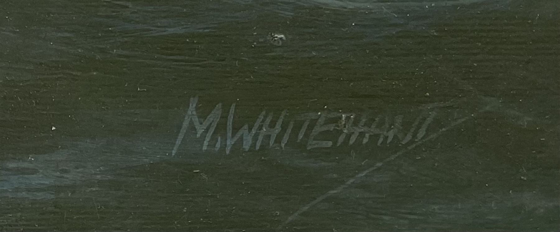 Michael James Whitehand (British 1941-): 'Battle of Flamborough Head', oil on canvas signed 60cm x 88cm