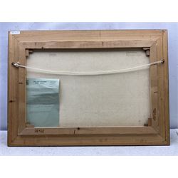 Andrew Grant Kurtis (British 1963-): Lakeside and Mountains, oil on canvas signed 49cm x 74cm; A Busch (British 20th Century): Cumbria, oil on canvas signed 49cm x 59cm (2)