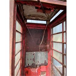 Original 1936 K6 telephone box, Tudor Crown top, painted red - THIS LOT IS TO BE COLLECTED BY APPOINTMENT FROM DUGGLEBY STORAGE, GREAT HILL, EASTFIELD, SCARBOROUGH, YO11 3TX