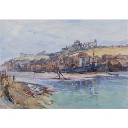 Frank Rousse (British fl.1897-1917): German Battle Cruiser 'Danzig' in Whitby Harbour, wat...