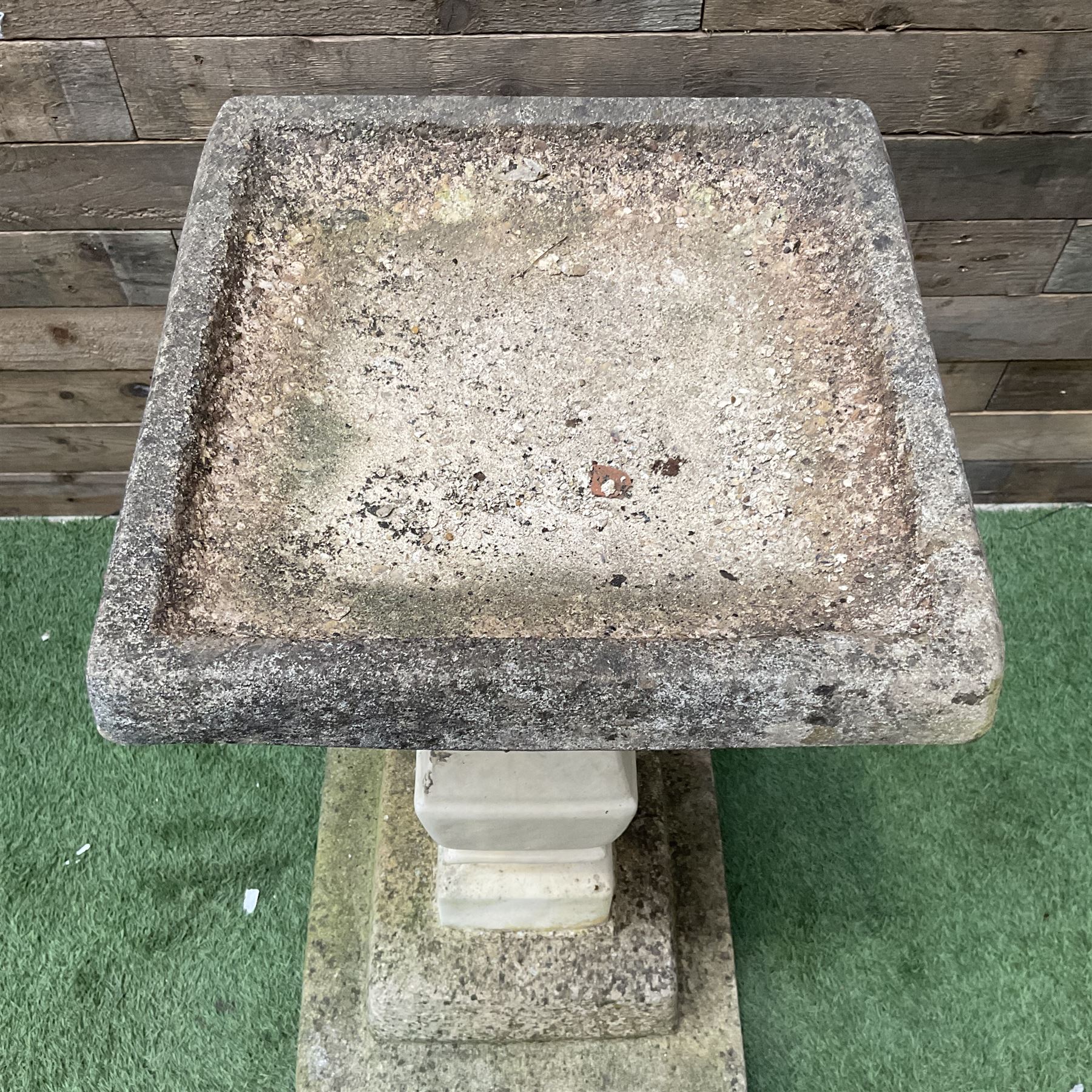 Two section cast stone birdbath  - THIS LOT IS TO BE COLLECTED BY APPOINTMENT FROM DUGGLEBY STORAGE, GREAT HILL, EASTFIELD, SCARBOROUGH, YO11 3TX