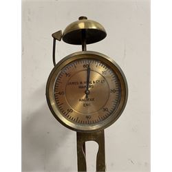 Early 20th century brass & cast metal winding machine James Heal & Co Ltd Halifax, W73cm x H71cm 
