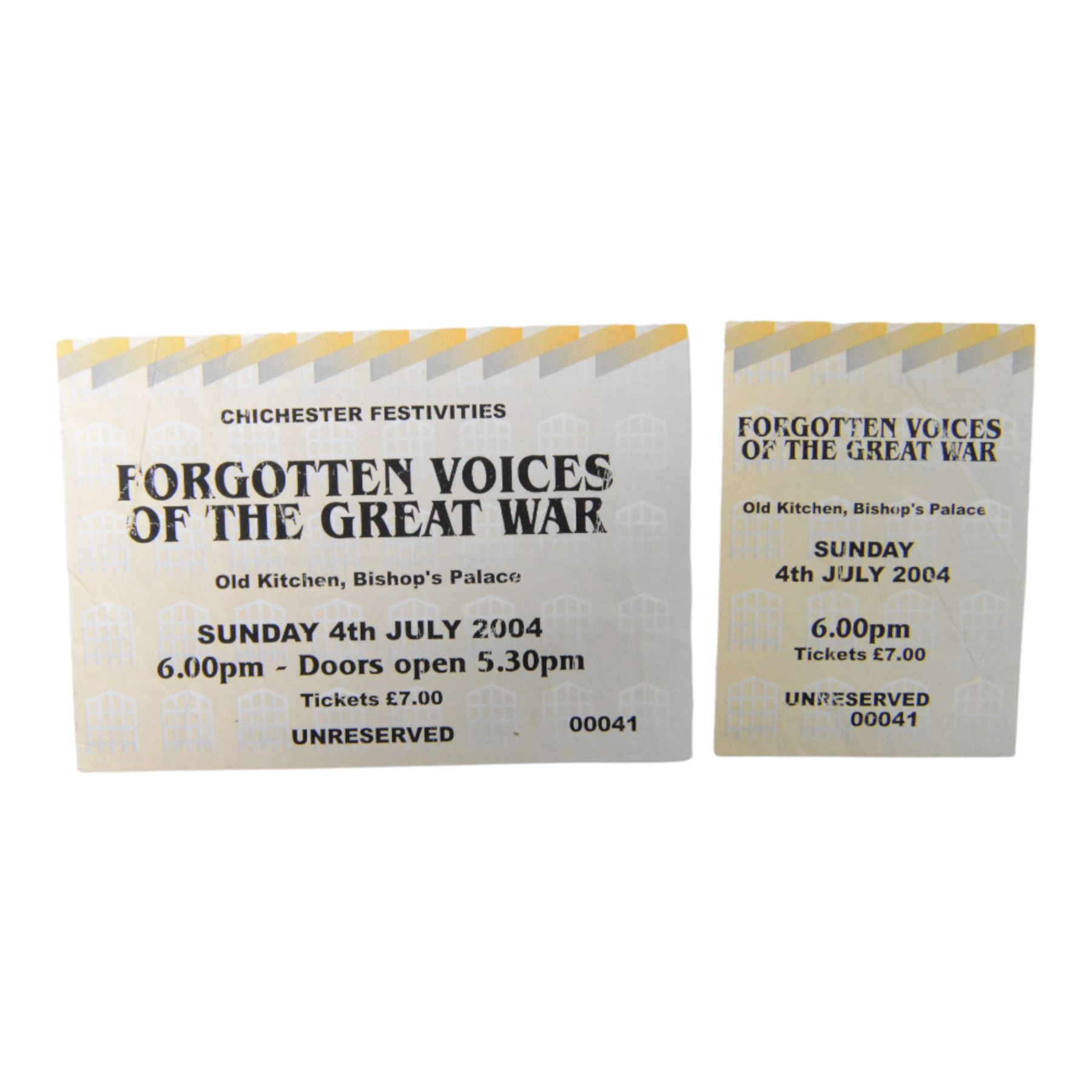 Henry Allingham, signed ticket for the Forgotten Voices of the Great War, together with a copy of his book Kitchener's Last Volunteer; The Life of Henry Allingham, the oldest surviving Veteran of the Great War 