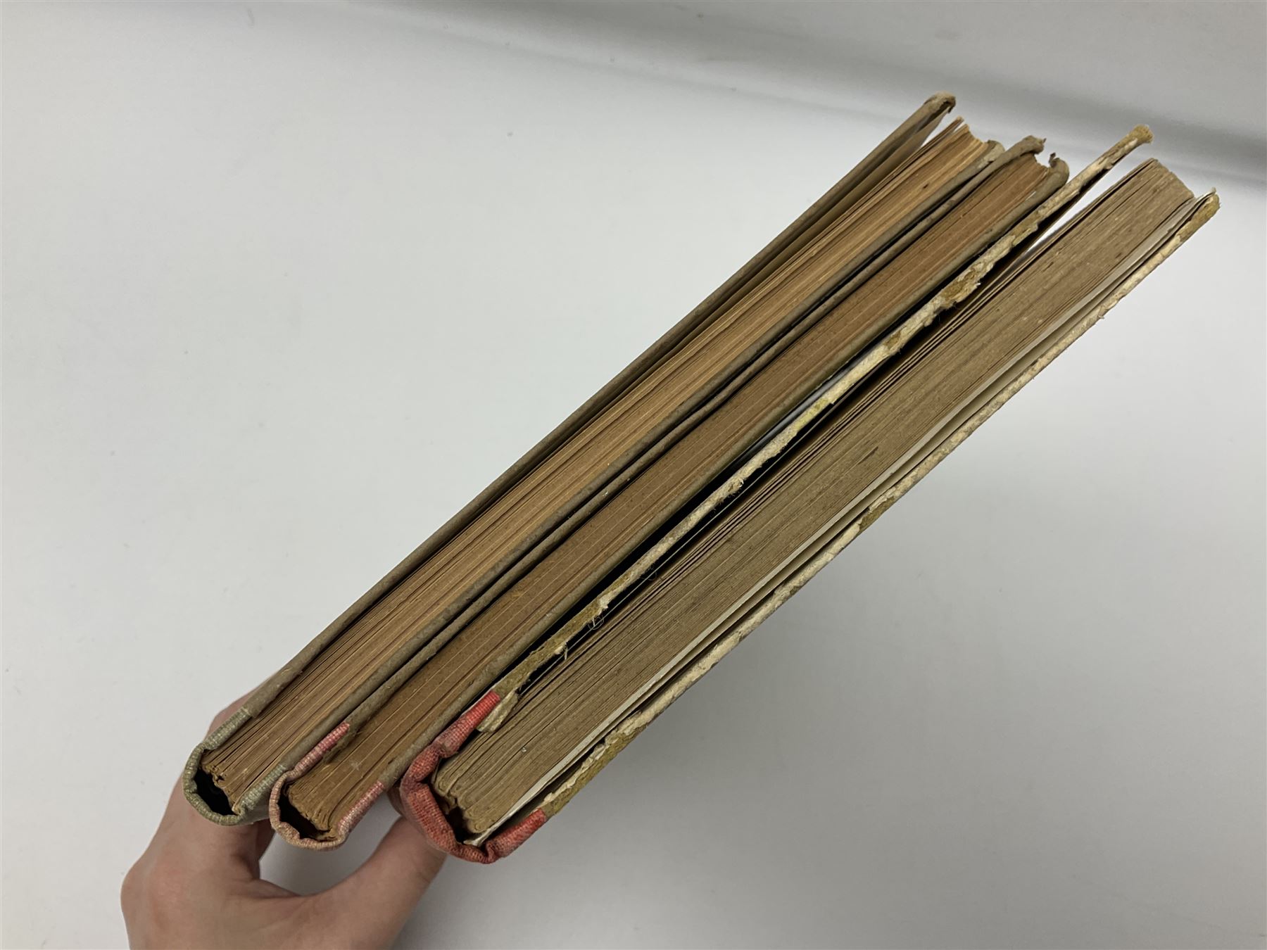 Three Childrens books, comprising Father Tuck's Once Upon a Time and two french books by Hachette et Cie, together with a folder of Ours The Magazine of Reckitts