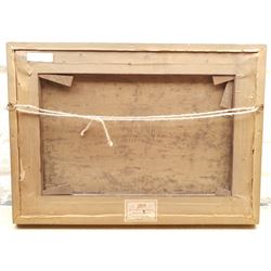 English School (Early 20th century): Yorkshire River Landscape, possibly Richmond, oil on canvas unsigned 34cm x 50cm