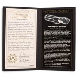 Master Replicas Star Wars Darth Vader's Lightsaber no. SW-117,  1:1 scale, in box with outer cardboard sleeve, with certificate, separate acrylic display case and plaque, limited edition no. 1109/2000