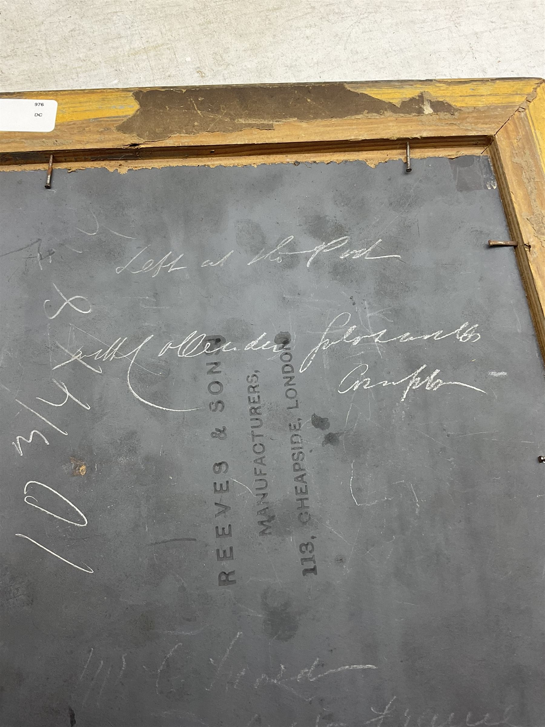 English School (19th/20th century): 'Left at the Post', oil on board, indistinctly signed and titled verso 27cm x 22cm