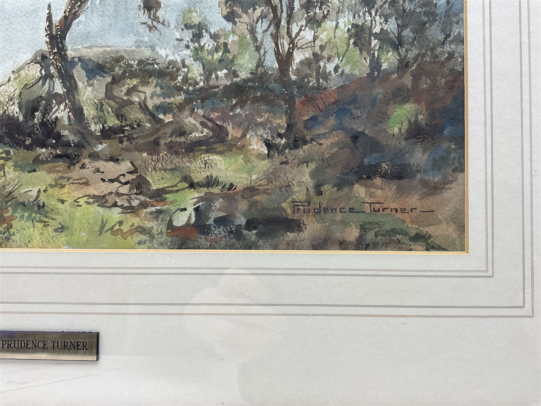 Prudence Turner (Scottish 1930-2007): Trees Beside the Water, watercolour signed 29cm x 39cm