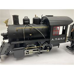 LGB (Lehmann Gross Bahn) G scale, gauge 1 2-4-0 steam locomotive, No 20231, in Santa Fe black livery, numbered 1217, unboxed