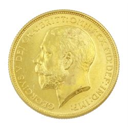 King George V 1911 gold double sovereign coin