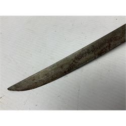 Japanese tanto dagger with 25cm single edged blade, gilded plain punched tsuba, cord bound ray skin grip incorporating menuki and ornate gilded metal mounts L39cm overall