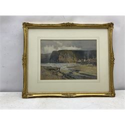 Arthur Tucker RBA (British 1864-1929): Staithes from Cowbar, watercolour signed 24cm x 35cm