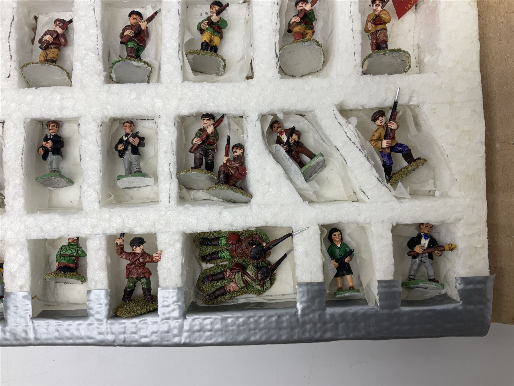 Lamming Miniatures - Bill Lammings own 1970s promotional display set of forty-four 25mm miniature Russian Partisans including female fighters; hand painted by Bill Lamming for exhibition.