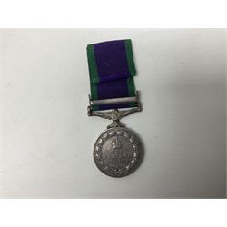 Elizabeth II General Service Medal with Borneo clasp awarded to 23919414 Pte. J.N. McKenna RAOC; with ribbon