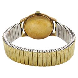 Cyma CymaFlex 9ct gold gentleman's manual wind wristwatch, Cal. R.458, case by D Shackman & Sons, London 1953, on expanding gilt strap