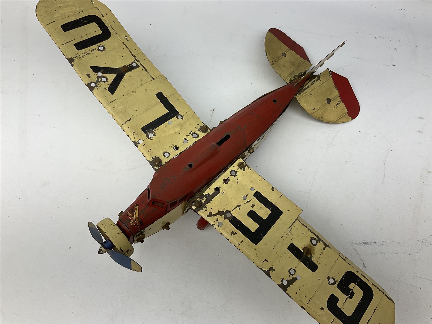 Meccano - Aeroplane Constructor box No.2S with constructed monoplane, quantity of additional parts and Instruction Manual for sets 1 & 2