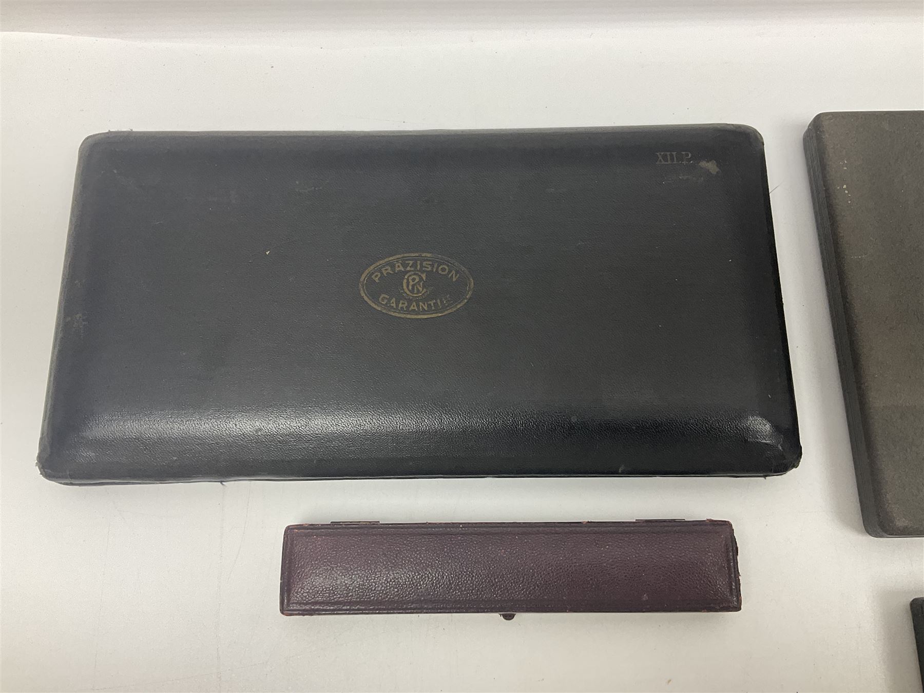 J Halden & Co cased drawing set, together with other cased drawing sets, including examples from prazision garantie and Kern Swiss 