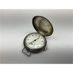 Trench type watch, with subsidiary dial, the Swiss made movement housed in a silver case with London import mark and makers marks, also stamped 925