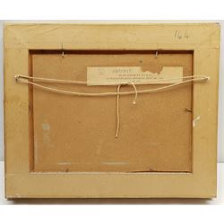 Alan Stenhouse Gourley PROI (Scottish 1909-1991): 'Harvest', oil on board signed, titled on artist's address label verso 25cm x 34cm