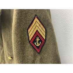 French Gendarmerie greatcoat, bears label for 'Maitre-Tailleur F.M. Barronnier 52 Chaumont 13 Rue Ferrer'; and French greatcoat (Indochine Period Vietnam 1947/1953)