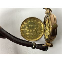 Victorian and later 9ct gold jewellery including glazed photo pendant, three gold cased wristwatches, signet ring and a cameo brooch, all hallmarked and silver jewellery including fobs, wristwatch, brooches and rings etc 