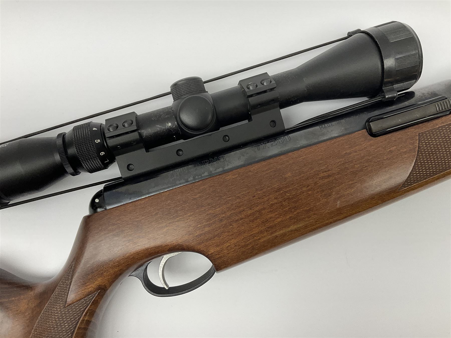 Air-Arms TX200 .22 underlever air rifle with Hawke telescopic sights, serial no.047630, L98.5cm overall