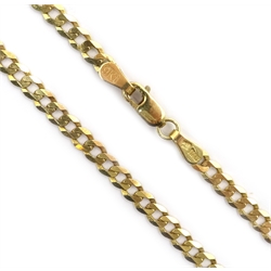  9ct gold flattened curb chain necklace, stamped 375  