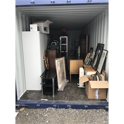  Container Auction. Entire container contents as per photographs, to include: lamp, armchair, record player, wardrobe metal shelving, and much more. Location: Scarborough Business Park YO11 3TX Viewing: Strictly by appointment call 01723 507111. Please note: all contents must be removed by Friday 7th August, items not collected by this time will be disposed of or resold on behalf of David Duggleby Ltd. This does not include the container.   