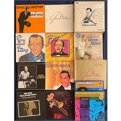 Duke Ellington, Glenn Miller, Bing Crosby and Eddie Condon LP box sets including The Complete Duke Ellington Recorded Works, The Very Best of Bing, Limited Edition Glenn Miller & His Orchestra, The Legendary Glenn Miller on the air and others (13)