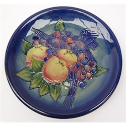  Moorcroft plate decorated with finches amongst fruit, D26cm   