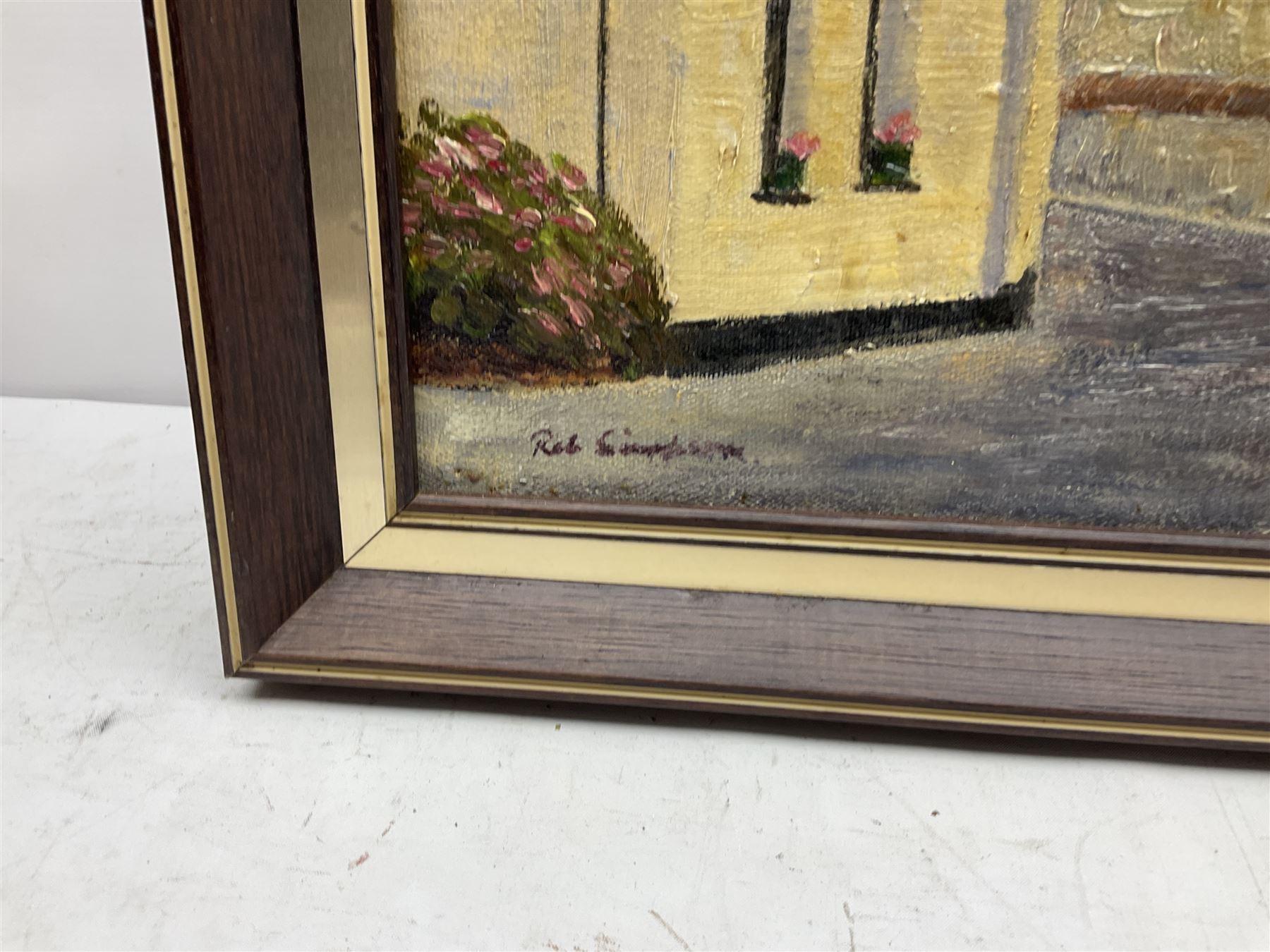 Robert Simpson (British 20th century): Old Courthouse St Mawes, oil on canvas signed 45cm x 60cm