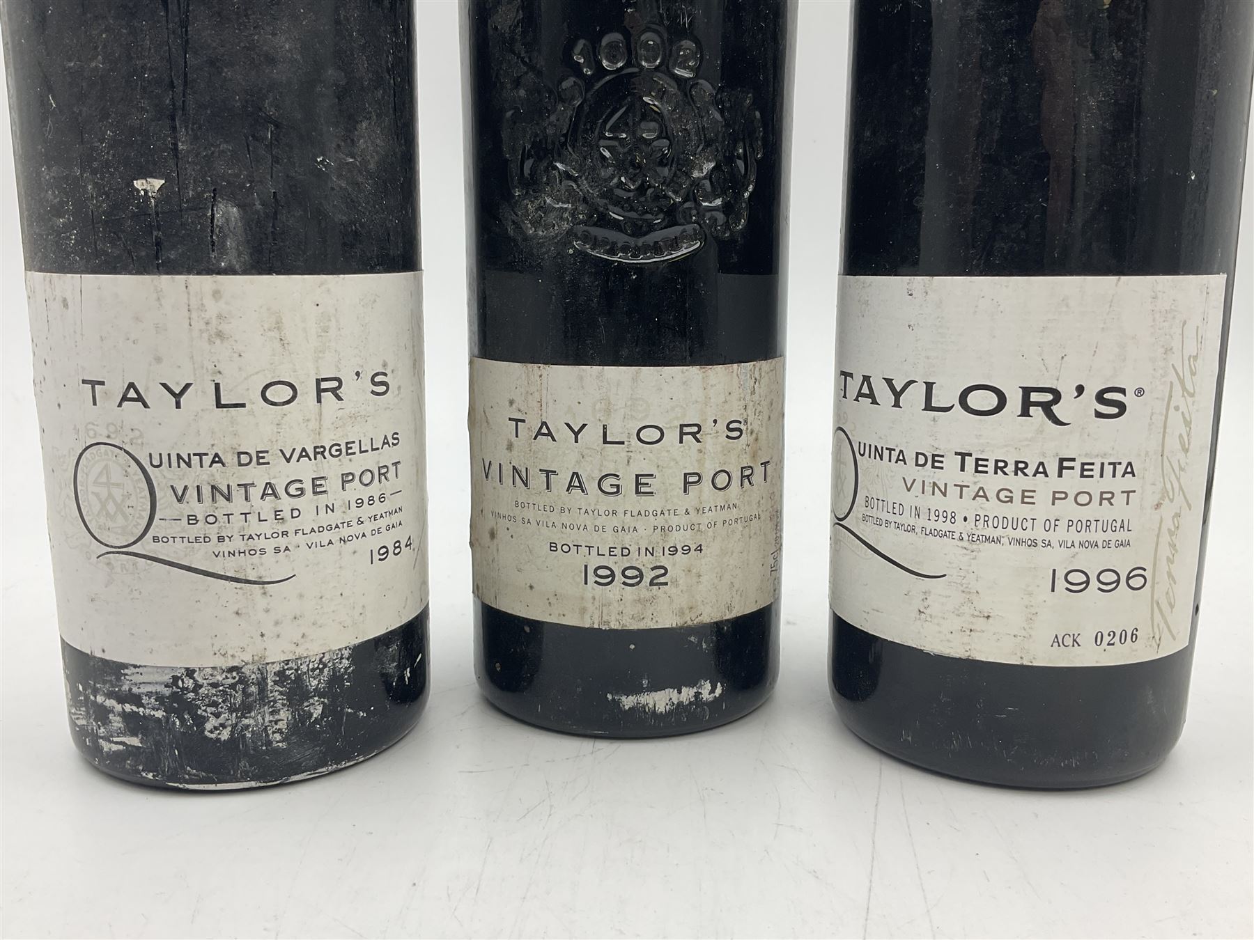 Taylors, 1984, 1992 and 1996, vintage port, 75cl, 20.5% vol (3)