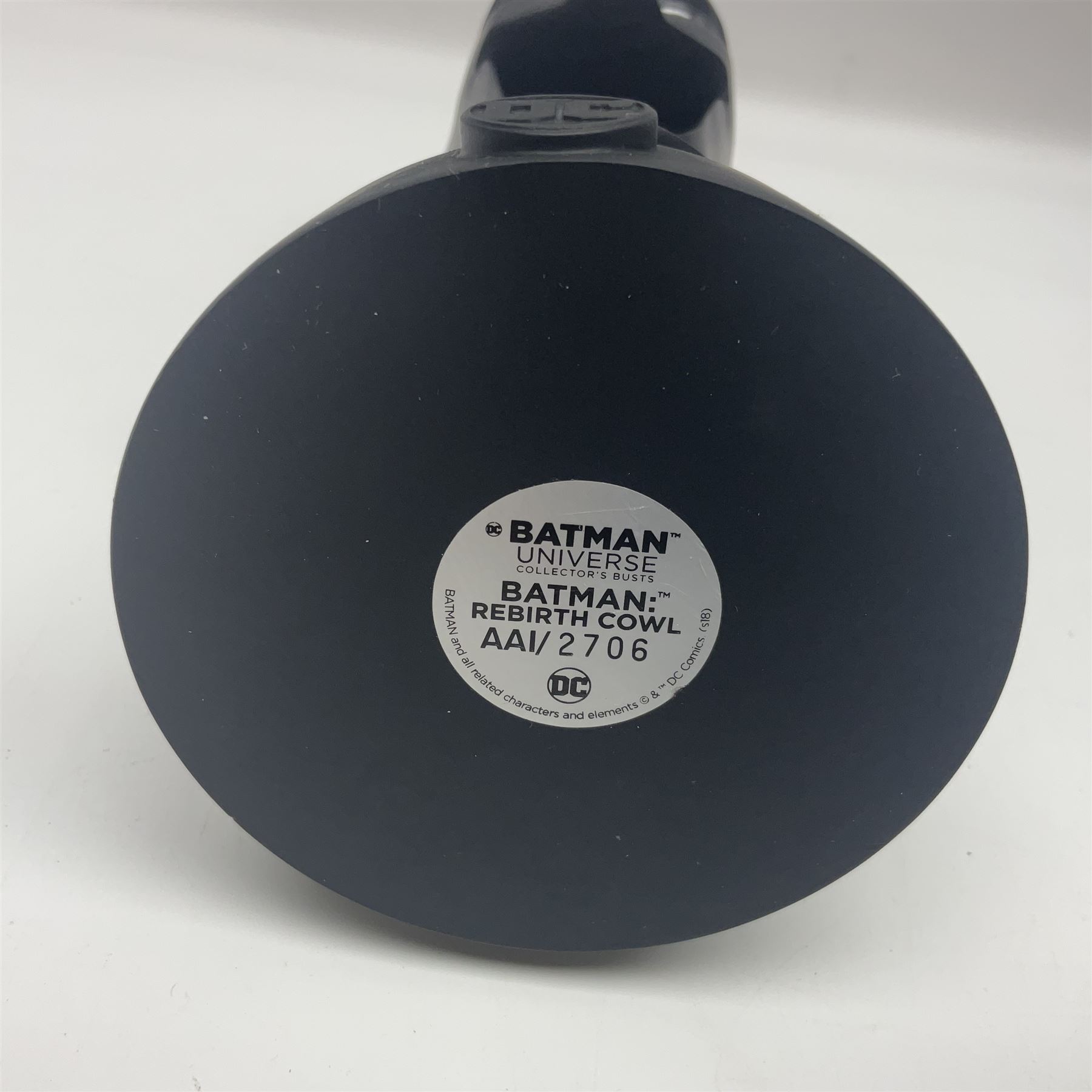 Eaglemoss Batman Universe Collector’s Bust ‘Rebirth Cowl’ with ten further Batman boxed and loose vehicles, figures and collectables to include Metals Die-Cast, Mattel, Hot Wheels etc, in two boxes