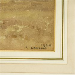 Frederick (Fred) Lawson (British 1888-1968): Ploughing the Fields, watercolour signed and dated 1910, 27cm x 35cm