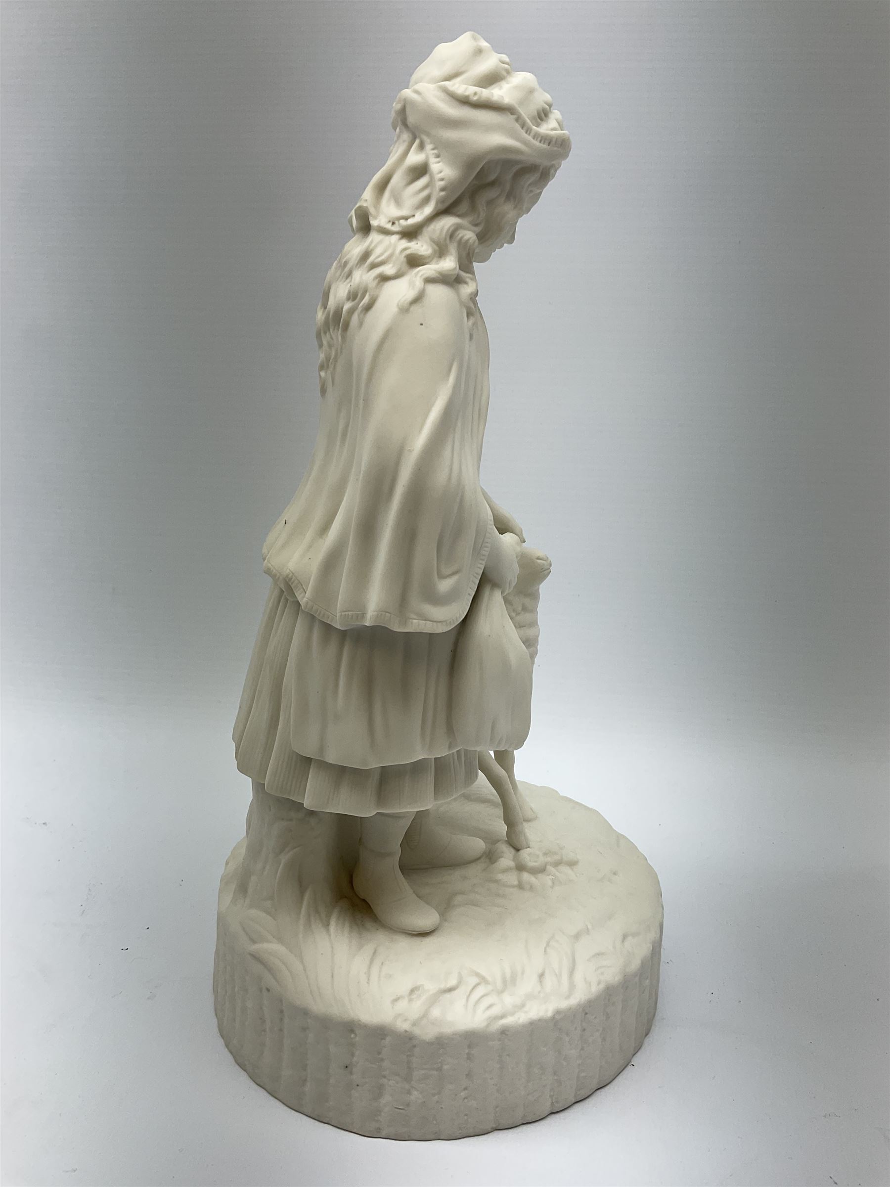 Parian ware figure of a young girl and a lamb, H30cm. - Decorative ...