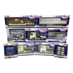 Corgi - limited edition Cafe Connection Albion Reiver Sheeted Platform lorry W.H. Malcolm Ltd Jungle Cafe No.CC11603; and seven Hauliers of Renown Modeller Series vehicles CC19910, 19911, 19912, 19913, 14100, 14000 & 13700 all boxed; together with two Modeller Accessory packs (10)