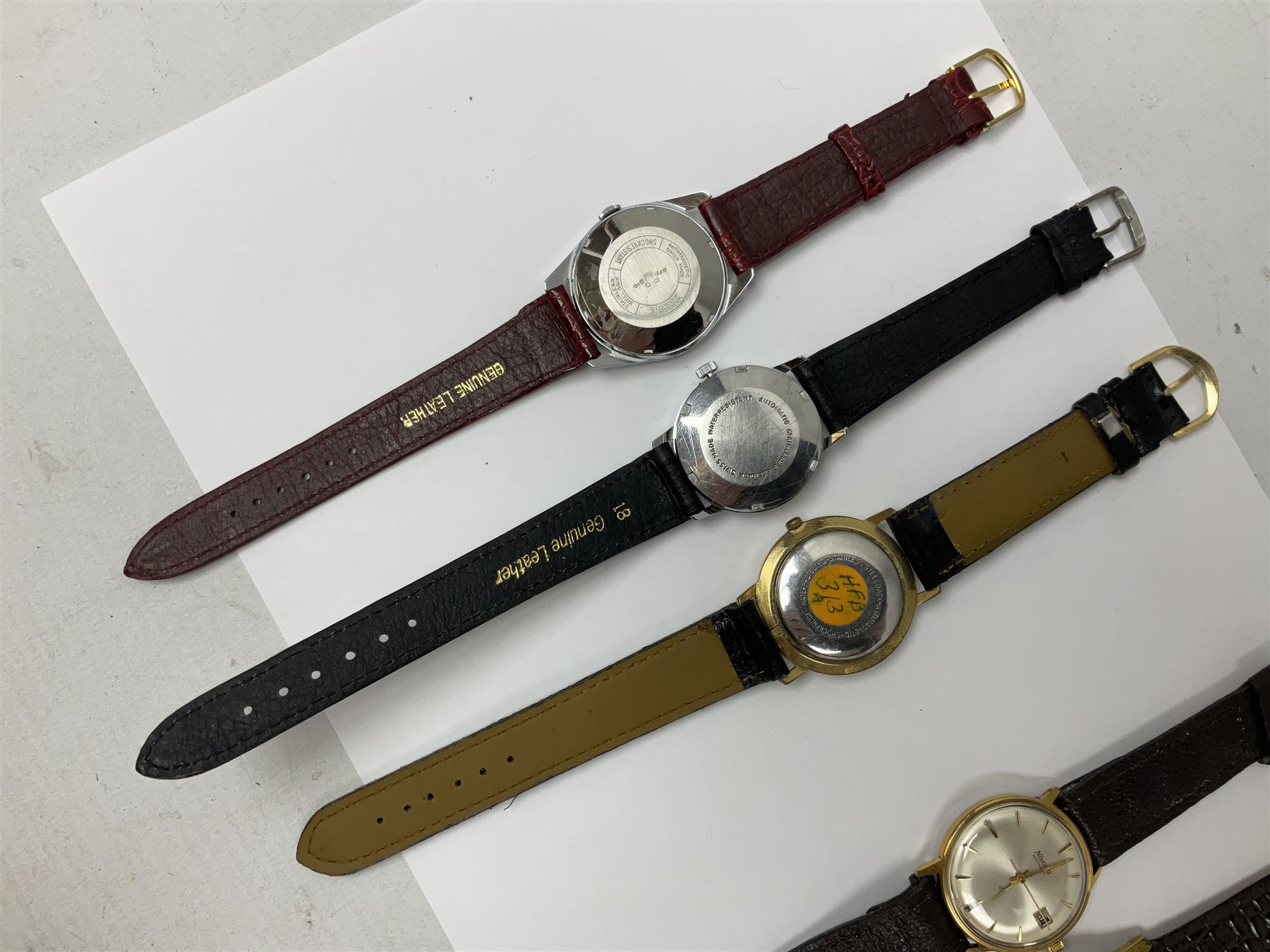 Eight automatic wristwatches including Corvette, Levea, Renis, Allaine, Jules Jurgensen, Nivada Zaigor and Kasper